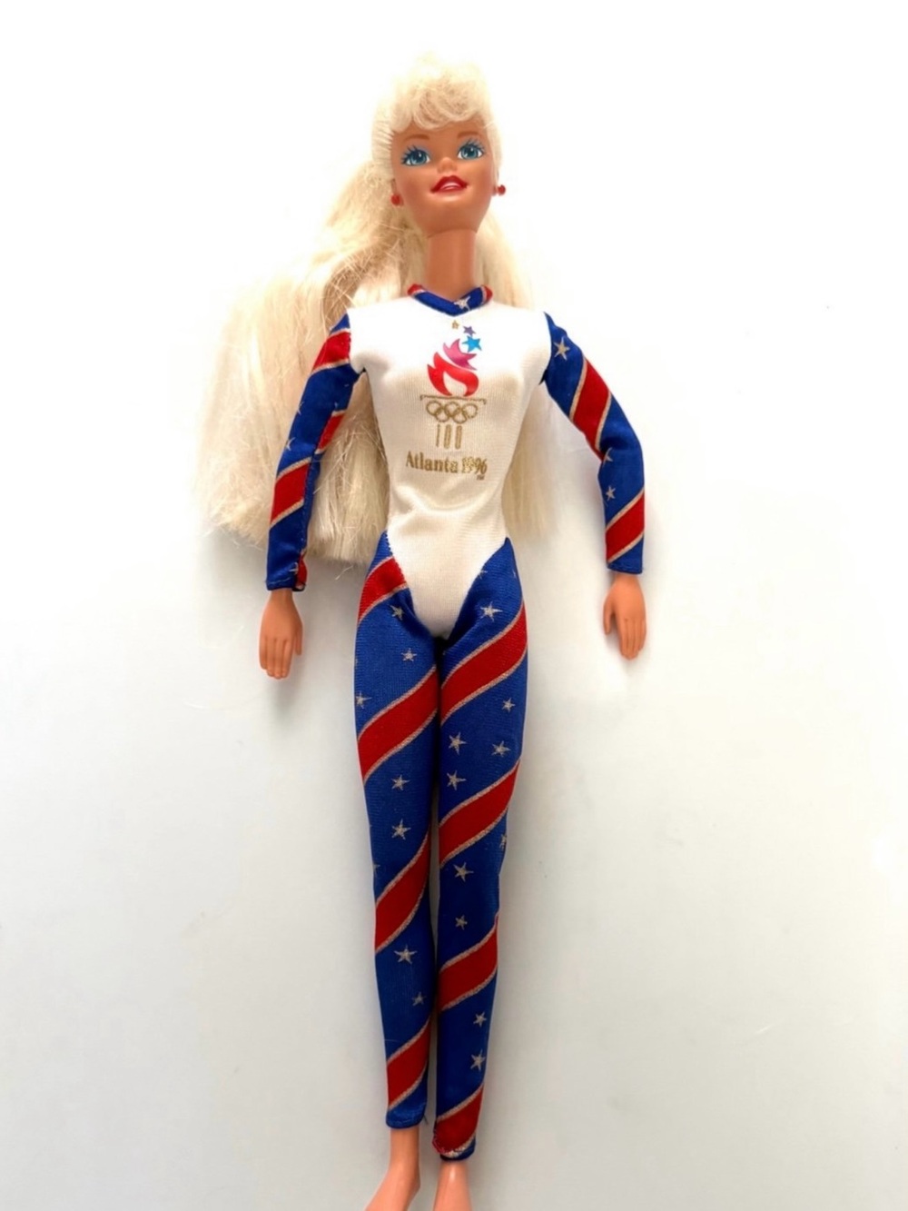 Barbie Olympic Atlanta 1996 Red White Blue Star Jumpsuit Doll